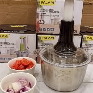 Large 2L Bowl Effortless Vegetable Chopper & Meat Mincer – Manual Hand-Press Food Processor