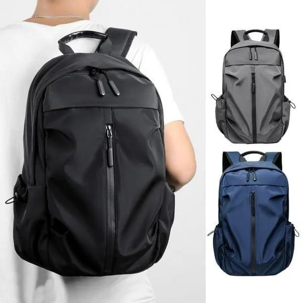 Premium Waterproof Nylon Casual Backpack – Minimalist Unisex Travel & School Shoulder Bag - Image 2