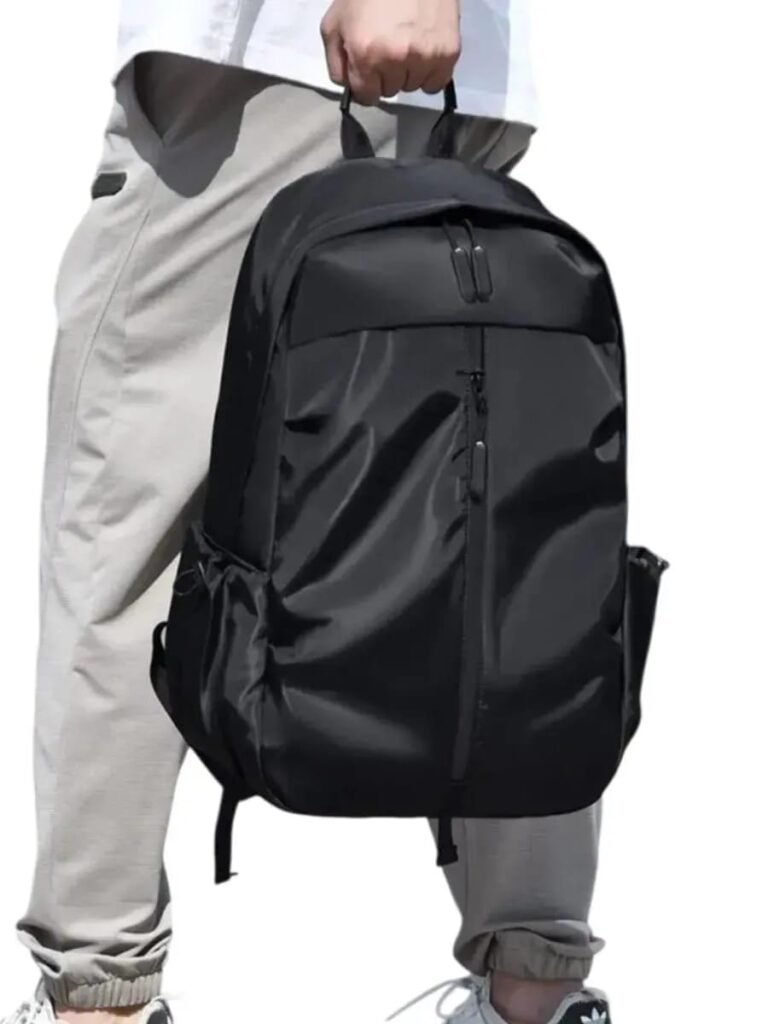 Premium Waterproof Nylon Casual Backpack – Minimalist Unisex Travel & School Shoulder Bag