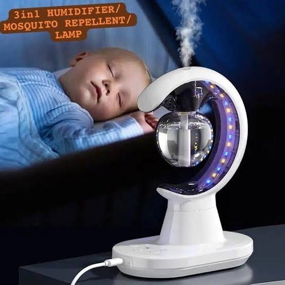 Multifunctional 3-in-1 mosquito repellent air humidifier LED lamp
