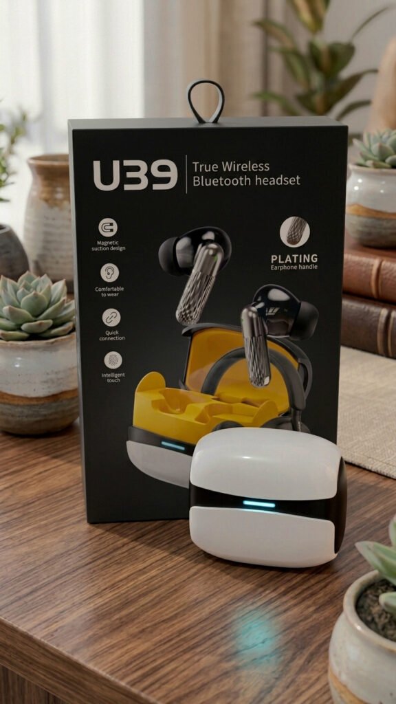 U39 Wireless Bluetooth Earbuds with Charging Case – Hi-Fi Stereo Sound & HD Calling Earphones