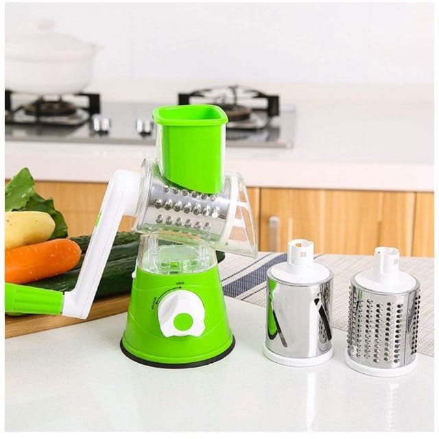 Multifunctional Hand Crank Drum Vegetable Cutter And Kitchen Grater With Interchangeable Blades - Image 2
