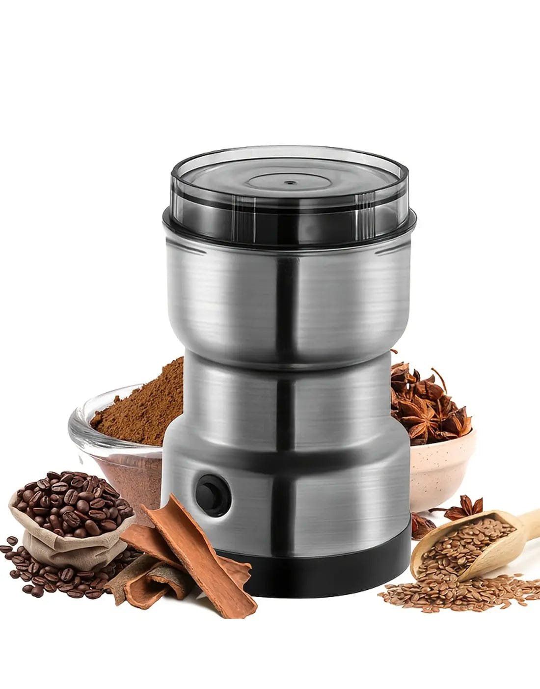 Electric Stainless Steel Coffee & Masala Grinder Machine – Multipurpose Spice, Dry Fruit & Herb Grinder