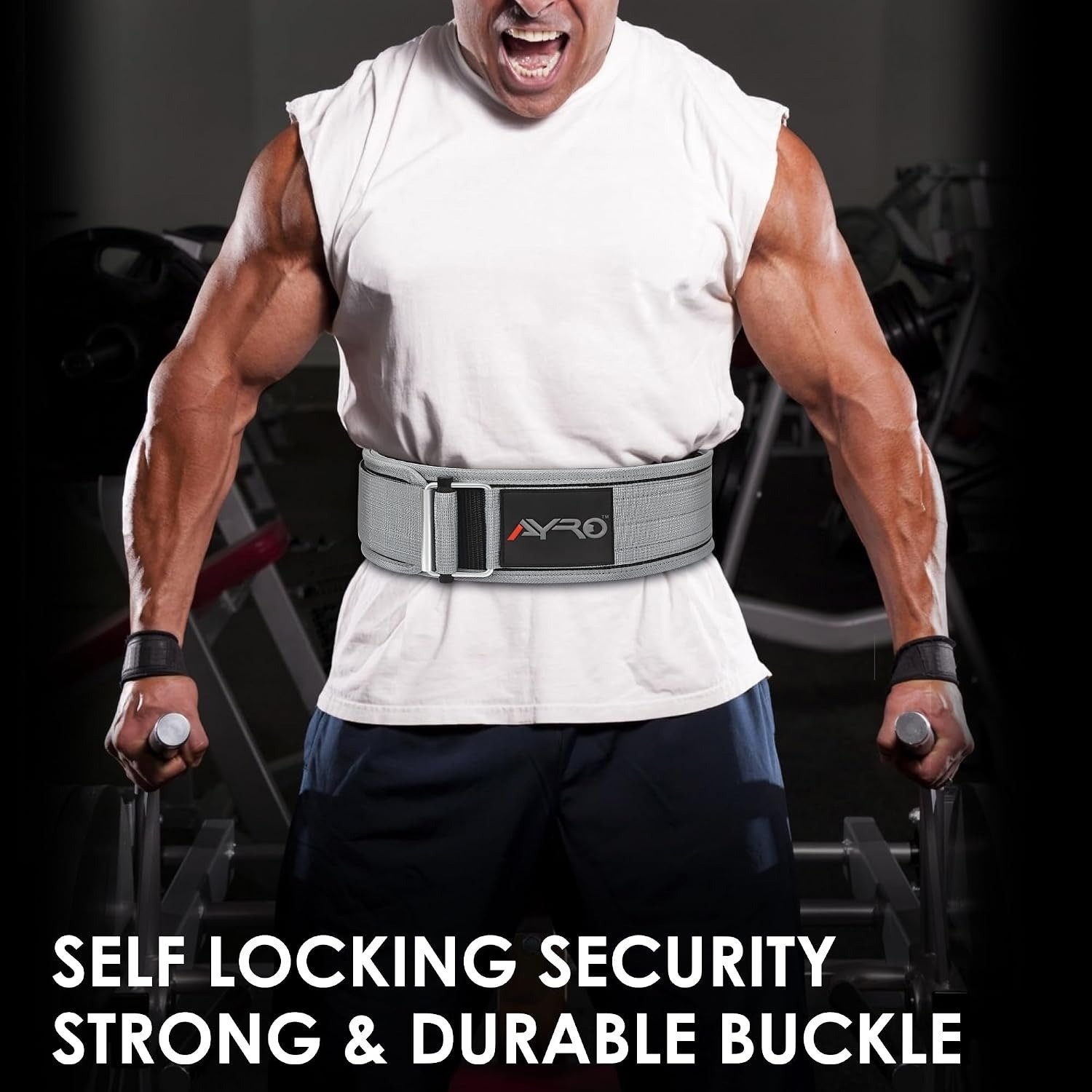 AYRO Self Locking Workout Weight Lifting Gym Belt Extra Large Premium Quality - Image 2